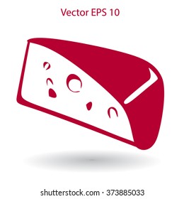 Flat cheese icon.