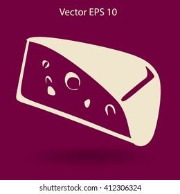 Flat cheese icon.