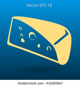 Flat cheese icon.