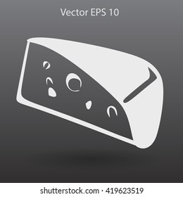 Flat cheese icon.