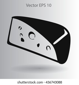 Flat cheese icon.