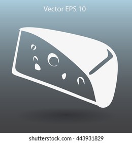 Flat cheese icon.