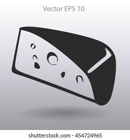 Flat cheese icon.