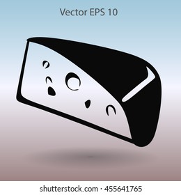 Flat cheese icon.