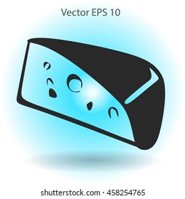 Flat cheese icon.