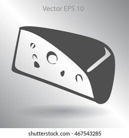 Flat cheese icon.