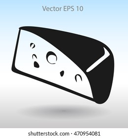 Flat cheese icon.