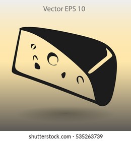 Flat cheese icon.