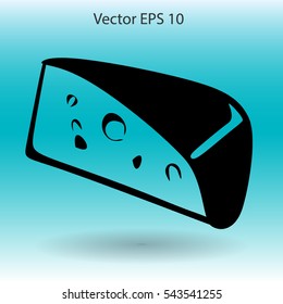 Flat cheese icon.