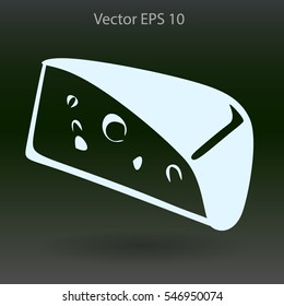 Flat cheese icon.