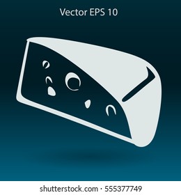 Flat cheese icon.