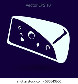 Flat cheese icon.