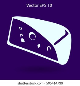Flat cheese icon.