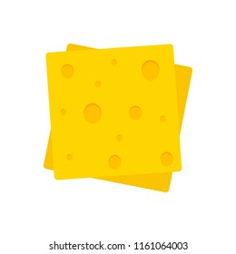  Flat cheese isolated on white background. Vector illustration