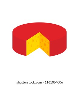  Flat cheese isolated on white background. Vector illustration