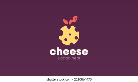 Flat Cheese Logo Design Concept Template Vector. Food Business Logo Template Vector.