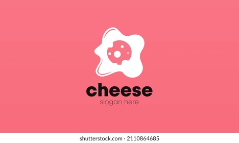 Flat Cheese Logo Design Concept Template Vector. Food Business Logo Template Vector.