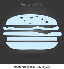 Flat cheeseburger icon.