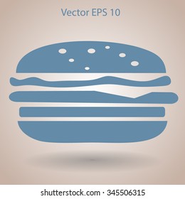 Flat a cheeseburger icon.