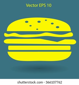 Flat a cheeseburger icon.