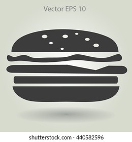 Flat a cheeseburger icon.
