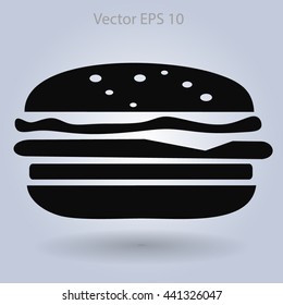 Flat a cheeseburger icon.