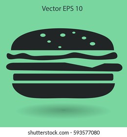 Flat a cheeseburger icon.