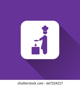 flat Chef cooking icon