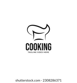 Flat chef hat cooking logo design vector concept illustration idea