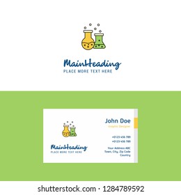 Flat Chemical flask  Logo and Visiting Card Template. Busienss Concept Logo Design
