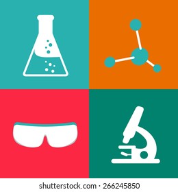 Flat chemical icons