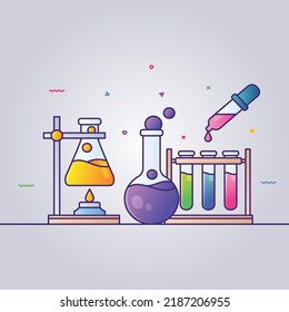 flat chemistry colorful illustrator design