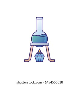 flat chemistry glass vector icon