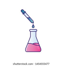 flat chemistry glass vector icon