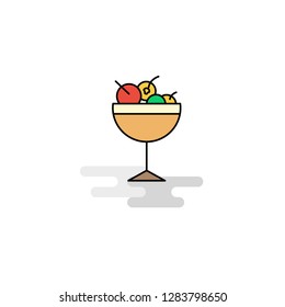 Flat Cherries Icon. Vector
