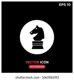 Flat Chess Horse Vector Icon.Modern,Creative,Minimalist Chess Horse Vector Icon Illustration For Web And Mobile App.Ui/Ux