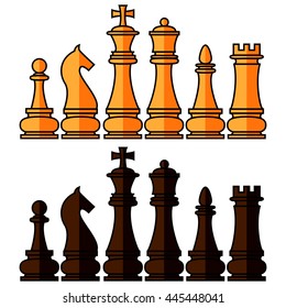 flat chess,chess pieces, vector