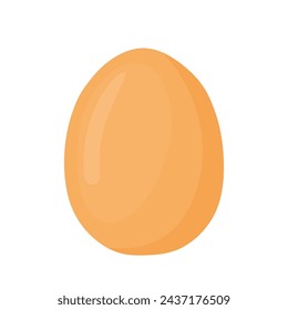 Flat Chicken Egg Food Ingredient Icon Clipart Cartoon Vector Illustration Isolated on White Background
