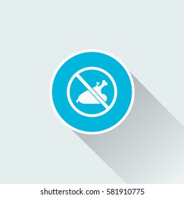 flat chicken forbidden icon design