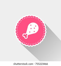 flat Chicken leg icon