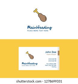 Flat Chicken lollypop Logo and Visiting Card Template. Busienss Concept Logo Design