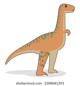 Flat in childish, cartoon style image of a funny, cute tyranzavar dinosaur, dragon
