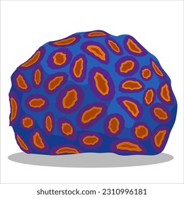 Flat in childish, cartoon style image of coral reef element