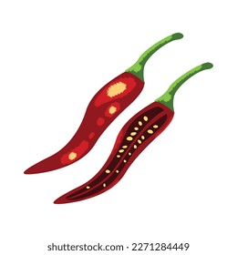 flache Chilischoten auf Weiß
