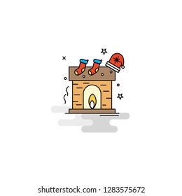 Flat Chimney  Icon. Vector