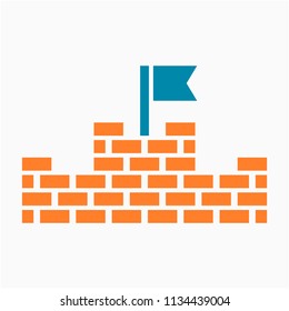Flat China Great Wall pixel perfect vector icon