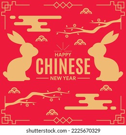 flacher chinesischer Neujahrshintergrund