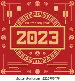 flat chinese new year background