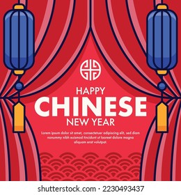 flat chinese new year background