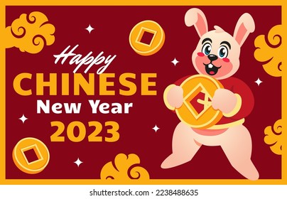 flat chinese new year greeting cards